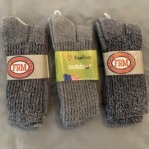 Fox River Outdoor Socks Lot Of 3 Mens Large Gray Wool Blend Mid Calf Hiking
